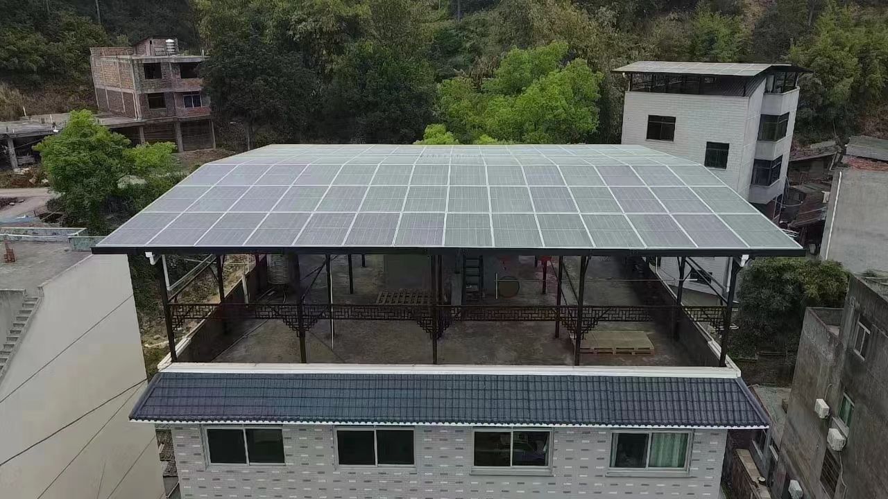 中卫15kw+10kwh自建别墅家庭光伏储能系统